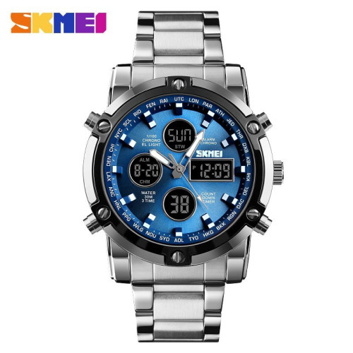 Чоловічий годинник Skmei 1389BU Silver-Black-Blue