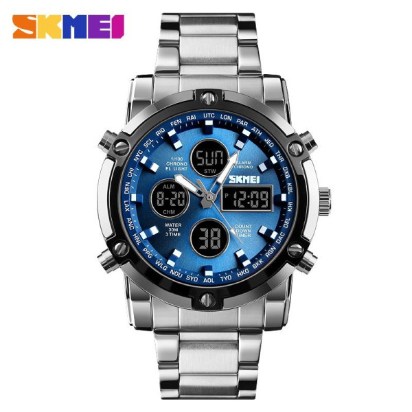 Чоловічий годинник Skmei 1389BU Silver-Black-Blue