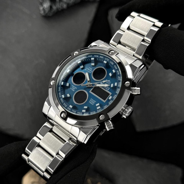 Чоловічий годинник Skmei 1389BU Silver-Black-Blue