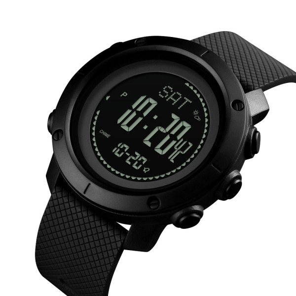 Мужские электронные часы Skmei 1427BK Black + Compass с календарём