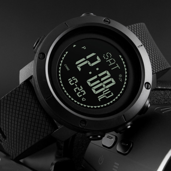 Мужские электронные часы Skmei 1427BK Black + Compass с календарём