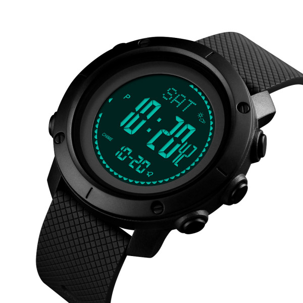 Мужские электронные часы Skmei 1427BK Black + Compass с календарём