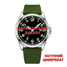 Чоловічий годинник Awarder 040 Army Green-Silver Латунь Індивідуальний дизайн