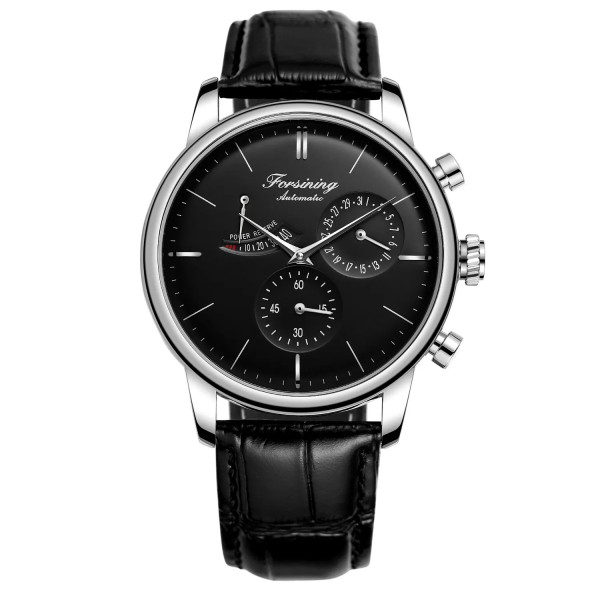 Жіночий годинник Forsining 6916 Silver-Black, механіка з автопідзаводом