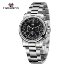 Жіночий годинник Forsining 6918 Silver-Black, механіка з автопідзаводом