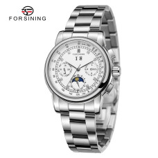 Жіночий годинник Forsining 6918 Silver-White, механіка з автопідзаводом