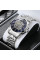Мужские механические часы Winner 8250 Silver-Blue с металлическим браслетом