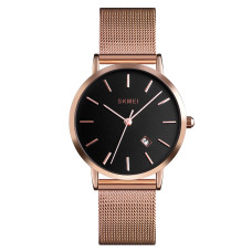 Женские часы Skmei 1530RG Rose Gold с календарём и металлическим браслетом