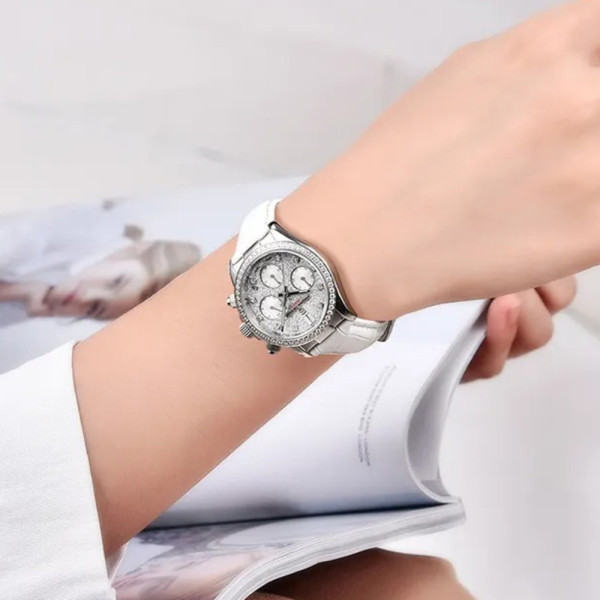 Жіночий годинник Pagani Design PD-1730 Silver-White, хронограф, сапфірове скло