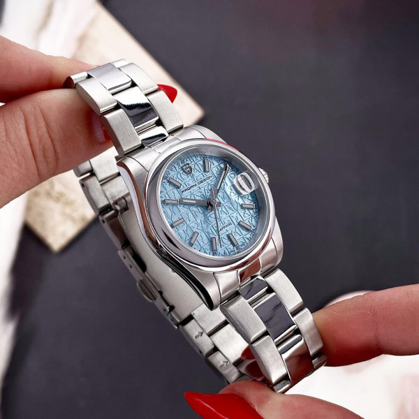 Жіночий годинник Pagani Design PD-1794L Silver-Blue, сапфірове скло, з датою