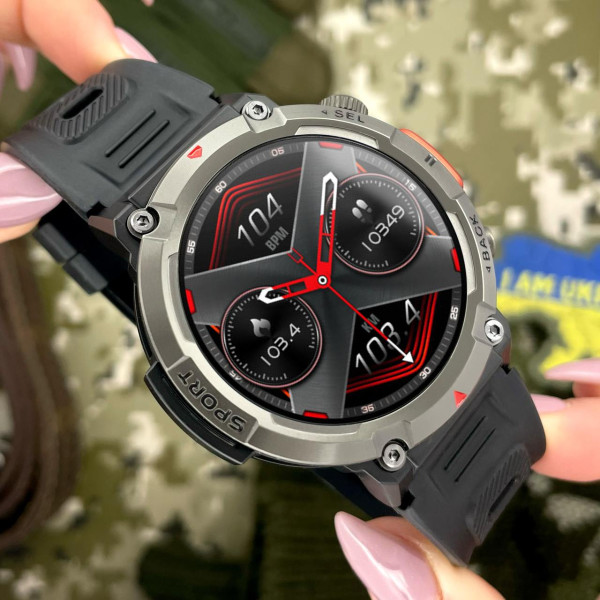 Розумний годинник Modfit Rugged Black з пульсометром та оксиметром