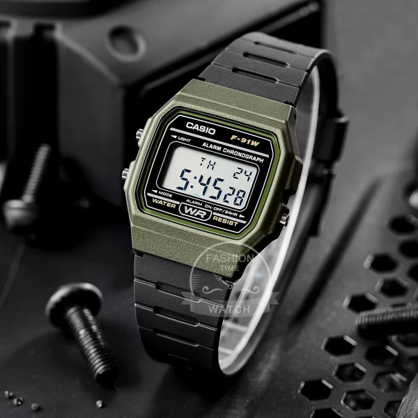 Чоловічий годинник Casio F-91WM-3A — спортивна модель з електронним циферблатом та підсвічуванням