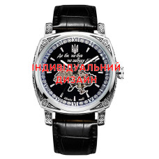 Чоловічий механічний годинник Awarder 021 Silver Leather з автопідзаводом та індивідуальним дизайном