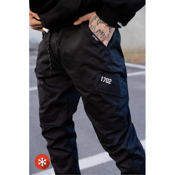 Чоловічі теплі штани карго Without Bayraktar Black