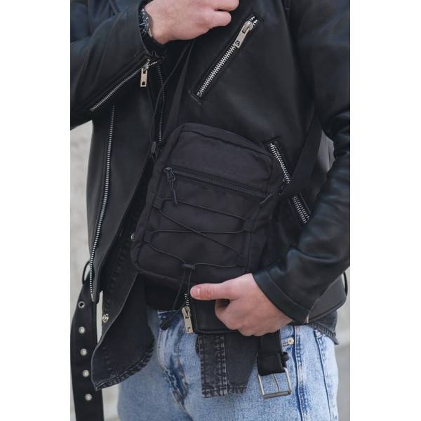 Чоловіча сумка месенджер через плече барсетка крос-боді Without Young Basic Black