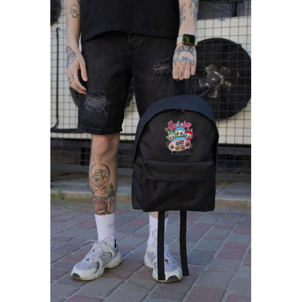 Повсякденний рюкзак для дівчинки Without Compact з принтом лабубу Black