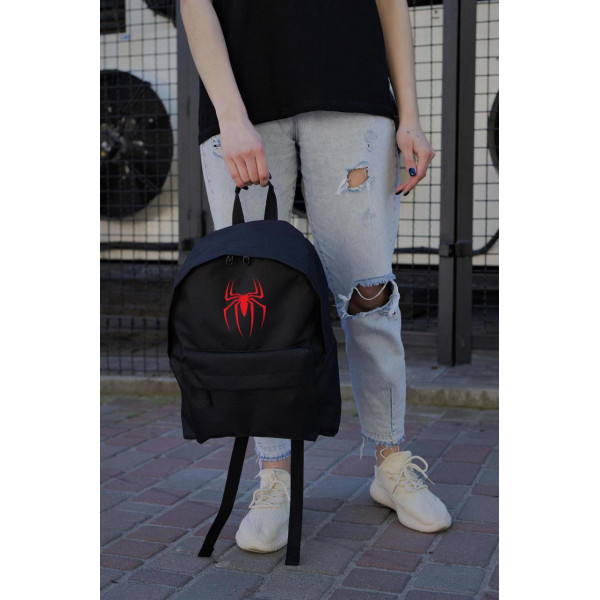 Повсякденний рюкзак шкільний для дівчинки Without Compact з принтом людина-павук Black