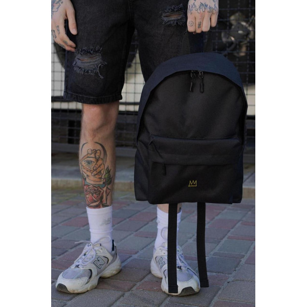Чоловічий повсякденний рюкзак шкільний Without Compact з принтом Crown Black
