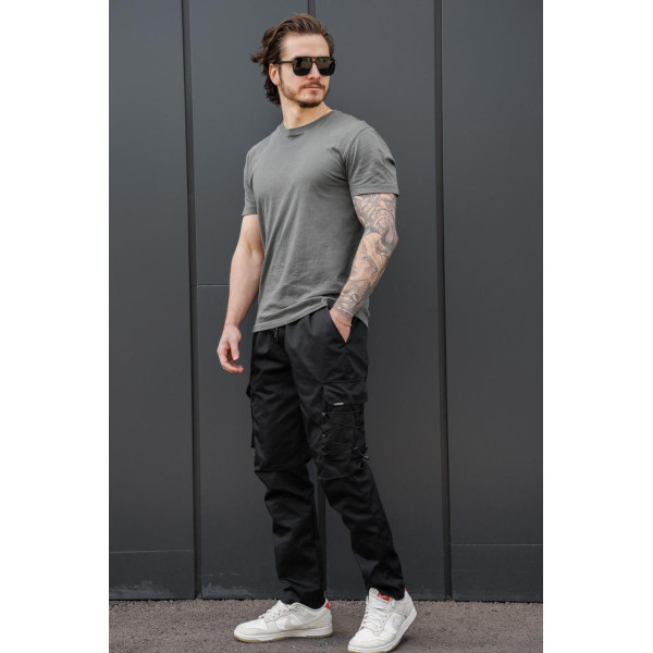 Чоловічі трикотажні штани карго Without Delta Fenix Black