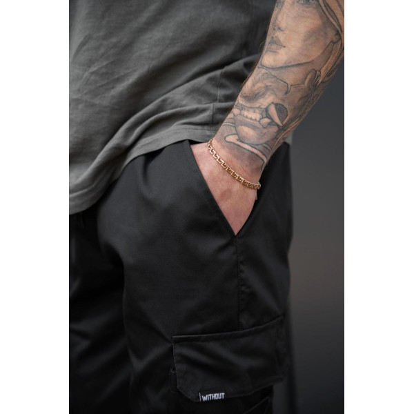 Чоловічі трикотажні штани карго Without Delta Fenix Black
