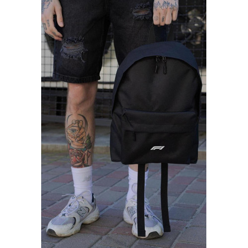 Чоловічий повсякденний рюкзак шкільний Without Compact з принтом F1White Black
