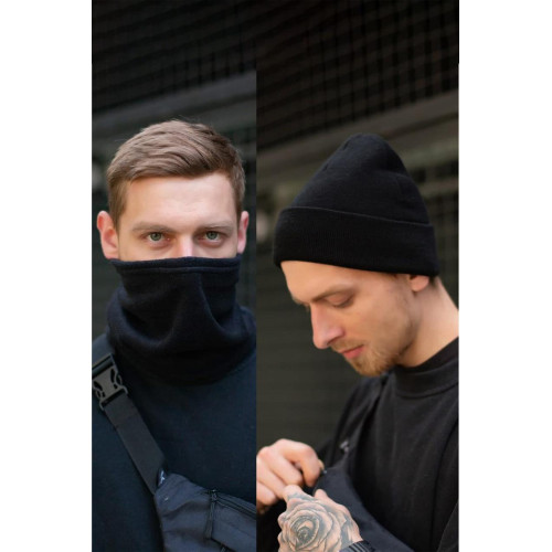 Зимовий комплект Without шапка +баф Man Black
