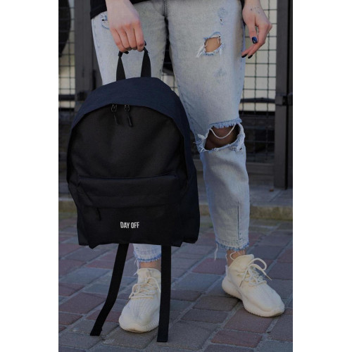 Жіночий повсякденний рюкзак шкільний Without Compact з принтом DayOff Black