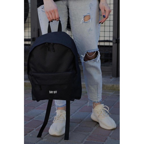 Жіночий повсякденний рюкзак шкільний Without Compact з принтом DayOff Black