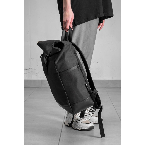 Жіночий повсякденний рюкзак роллтоп шкільний Without з принтом F1Red Black