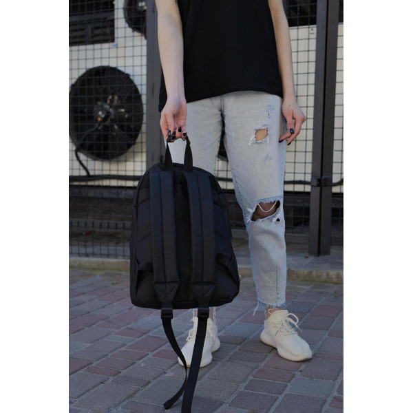 Жіночий повсякденний рюкзак шкільний Without Compact з принтом Smile Black