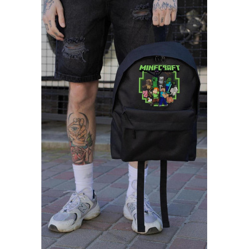 Повсякденний рюкзак шкільний для хлопчика Without Compact з принтом майнкрафт Black
