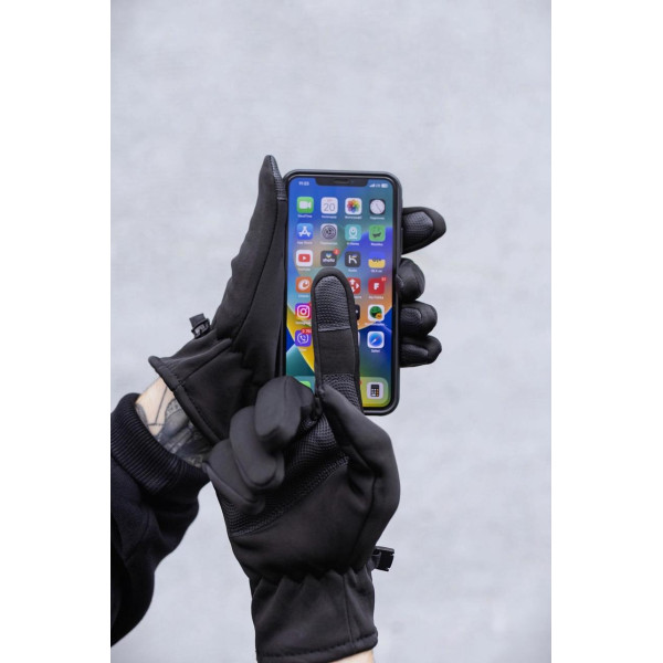 Мужские сенсорные перчатки Without Gloves Softshell 16-12, чёрные