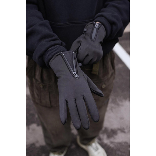 Мужские сенсорные перчатки Without Gloves Softshell 16-12, чёрные
