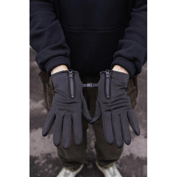 Мужские сенсорные перчатки Without Gloves Softshell 16-12, чёрные