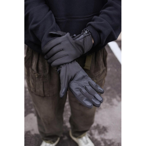 Мужские сенсорные перчатки Without Gloves Softshell 16-12, чёрные