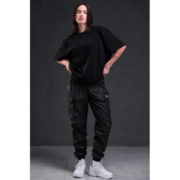 Брюки карго женские Without Vader Reflective, чёрные, плащёвка, reflective