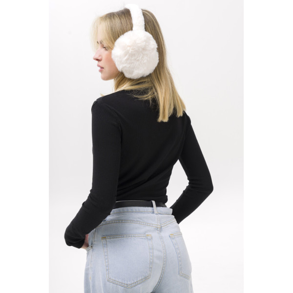 Женские меховые наушники Without Bunny, белые, 100% шерсть