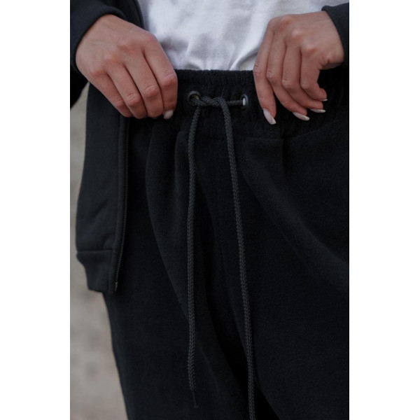 Жіночі теплі флісові спортивні штани джогери Without Port Black