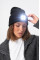 Жіноча трикотажна шапка біні докер з LED ліхтарем USB Without LightOn Black