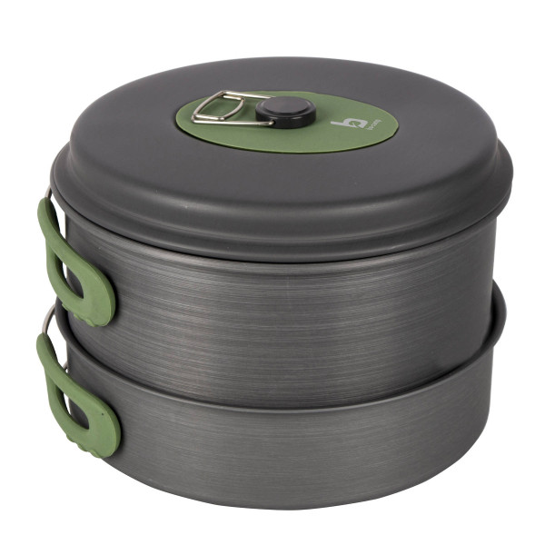 Набір посуду Bo-Camp Explorer 4 Pieces Hard Anodized Grey/Green