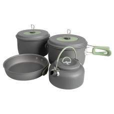 Набір посуду Bo-Camp Explorer XL 4 Pieces Hard Anodized Grey/Green