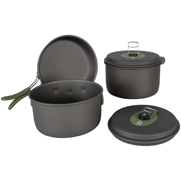 Набір посуду Bo-Camp Explorer 3 Pieces Hard Anodized Grey/Green