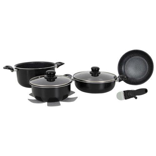Набір посуду Gimex Cookware Set induction 7 предметів Black