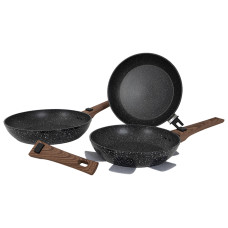 Набір сковорідок Gimex Frying Pan Set 3 предмети Black