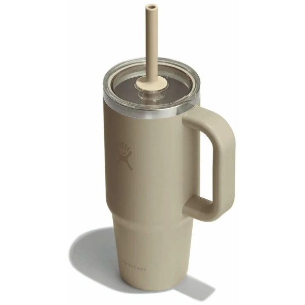 Термочашка Hydro Flask 700 ml Travel Tumbler Clear Lid, бежевий