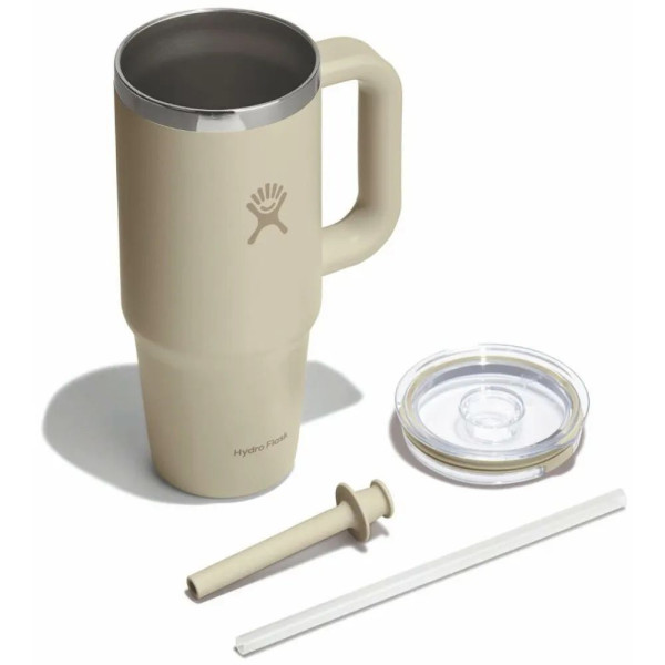 Термочашка Hydro Flask 700 ml Travel Tumbler Clear Lid, бежевий