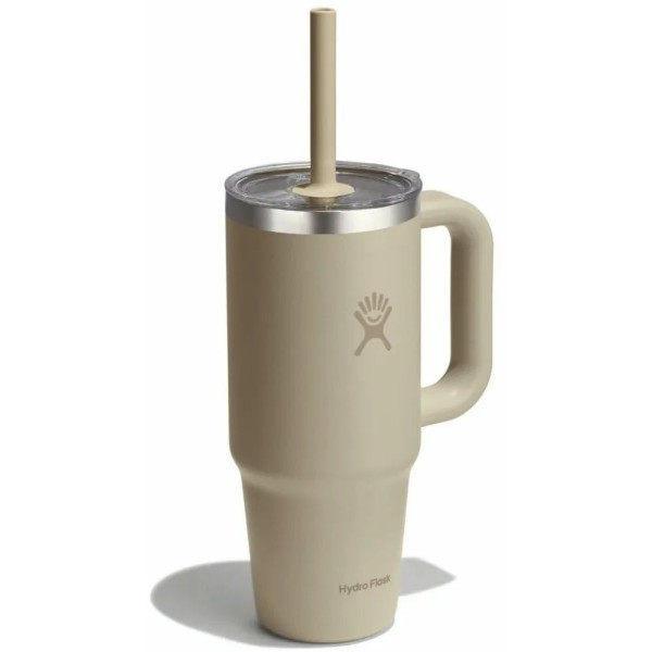 Термочашка Hydro Flask 700 ml Travel Tumbler Clear Lid, бежевий
