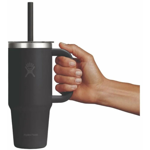 Термочашка Hydro Flask 700 ml Travel Tumbler Clear Lid, чорний