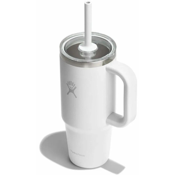 Термочашка Hydro Flask 700 ml Travel Tumbler Clear Lid, білий