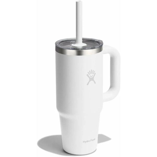 Термочашка Hydro Flask 700 ml Travel Tumbler Clear Lid, білий
